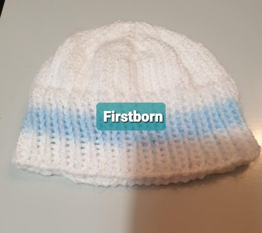 Buy & Sell West Midlands Solihull - Photos for Firstborn Babies 1st Hat Boys white blue trim