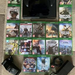 Xbox and 2 controllers in good condition.
16 games
Controller charger (can be temperamental)
Leads etc
Has been wiped ready for the new owner 
Selling as a job lot as I don’t want bits hanging about
Cash on Collection from LE5 Hamilton area of LEICESTER