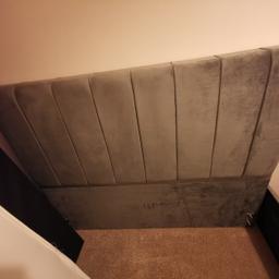 Grey Double Velvet divan bed. In great condition. Comes with Mattress. Already dismantled. Offers welcome. Thanks