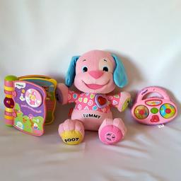 Baby Pink Toys Fisher Price and Vtech
Fisher Price Laugh and Learn Puppy, teaches parts of the body, sings the alphabet song and much more. Vtech Slide and Learn Peek-a-Boo Musical Nursery Rhyme Book and Vtech Soft Singing Radio that plays nursery rymes. Batteries are included in all the toys.
In great used clean condition, from a pet and smoke free home.
Collection from Walmley, B76. Postage is £4.50.