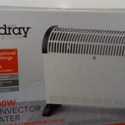 Brand new 
2000W convector heater
Three optional heat setting 
for your comfort.
750W , 125W , and 2000W