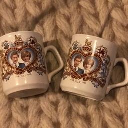 2 x Charles & Diana commemorative mugs. Comes from a smoke and pet free home. Collection only