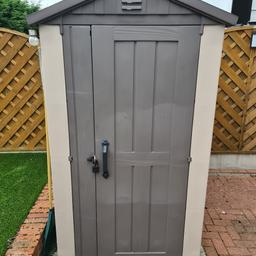 The Keter Factor Apex 4x6ft Shed is made from a durable resin. Not only will this shed last for years to come, it requires practically no maintenance. Keter sheds are fade-free and all-weather resistant. A simple wash and your Keter shed looks like new every year.

Collection Only

External Dimensions: W: 129.5cm D:189cm H…