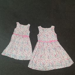 Hardly worn. The 7/8 dress is small ish fitting so more for 6/7. Girls have grown out of them. Both for £6 or £4 each.