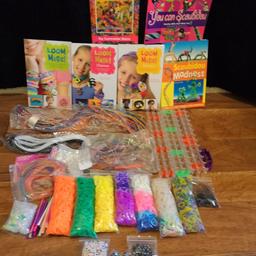 Loom bands & books there are 6 new books 4 frames letters and beads and loads of loom bands
