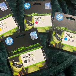 Brand new. Unwanted. Genuine. 
HP 963XL ink (CYAN, MAGENTA, YELLOW, BLACK)
Page Yield: Black 2000 Pages, Cyan 1600 Pages, Magenta 1600 Pages, Yellow 1600 Pages
For use with: HP OfficeJet Pro 9010/9020 series

Can be sold individual