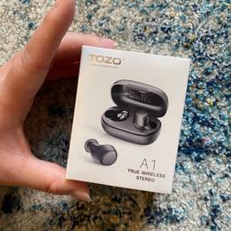 TOZO A1 Mini Wireless Earbuds Bluetooth 5.0 Earphones in Ear Light-Weight Headphones Built-in Microphone, Immersive Premium Sound Long Distance Connection Headset with Charging Case, Black