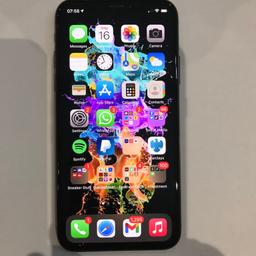 black iphone x 64gb open networks has box charger , all works as it should , selling as upgraded , full battery front screen no damage, rear has blemishes from being keep in case , cash on collection , no emails or scammers open to offers.