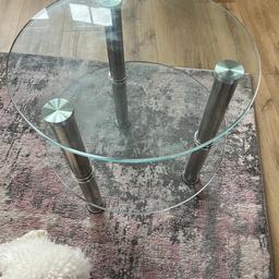 Chrome & Glass round table, very good condition. No longer needed.  Ideal for a lamp or burner etc.