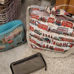 cath kidston make up bag used but some life left.. grey genuine michael kors leather purse, used some life left. and cath kidston London bag with zip on the front excellent condition. pick up wath