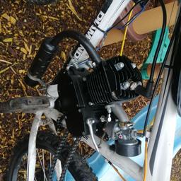Mountain bike pedal and pop. This engine is like new this bike or need a new back wheel really good fun to ride