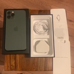 iPhone 11 Pro - used but in good condition. No chips or cracks to edge casing or rear glass.  No cracks or chips to front screen although some minor surface scratches only seen when off.  Comes boxed with power adapter and lightning charging cable.  

iCloud unlocked and will be factory reset ready for new owner.  Face ID, speakers, front and rear cameras, etc all fully functioning. Battery health excellent at 100%.

Comes fitted with new glass screen protector.  Collection only.