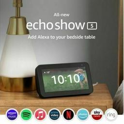 AMAZON Echo Show 5 (2nd Gen) Smart Display with Alexa - Charcoal


About this product
Start off on the right foot with Echo Show 5 and Alexa in your corner. Customise your morning routine to wake up with lights and an alarm that plays your favorite song. Glance at your calendar or the news, catch up on a podcast, make video calls to friends and family, set timers, and stream music or series all using just your voice. From the Mic/Camera Off button and built-in camera cover to the ability to delete your voice recordings, you have transparency and control over your Alexa experience.

Add Alexa to your bedside table ease into the day with a routine that turns compatible lights on. Wake up to your news update, the weather forecast or your favorite music. Put photos on (smart) display: use Amazon Photos or Facebook to turn your Home screen into a digital frame.

Manage your smart home look in when you're away with the built-in camera. Control compatible devices like cameras, lights and more