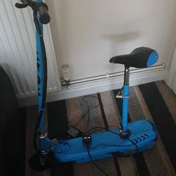 blue elctric eskoot scooter with charger
