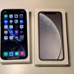 iPhone XR - used but in great condition. Network unlocked.  No chips or cracks to front screen, edge casing or rear glass. Comes in original box with power adapter, lightning charging cable and unused headphones.

iCloud unlocked and will be factory reset ready for new owner.  Face ID, speakers, front and rear cameras, etc all fully functioning. Battery health 87%.

Comes supplied fitted with new glass screen protector.  Any trial/inspection welcome by prior arrangement.  Collection only.