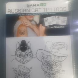 NEW AND SEALED GAMAGO RUSSIAN CAT TATTOOS. (TWO SHEETS IN SINGLE PACK)

SLY AND STYLISH SLAVIC TEMPORARY TATTOOS.

UNIVERSAL FOR MEN AND WOMEN

DISCOUNTS
1 PACK = £2 EACH
10 PACKS + = £1.50 EACH
20 PACKS + £1.30 EACH
30 PACKS + £1.20 EACH
....
50 PIECES + £1.00 EACH

COLLECTION FROM ACCRINGTON LANCASHIRE ONLY OR DELIVERY AT BUYERS EXPENSE.