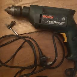 Cash on collection from N1 1TW. 
Old bosch drill CSB 550 RE. Power cord. With chuck key
Fully working order, no longer needed.
Other items also for sale.