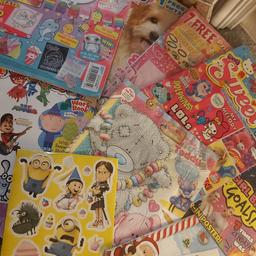 Magazines, stickers, stampers about 10 doc mcstuffins colouring posters & I've added couple extra bits since taking photos. magazines have not been written in/coloured in.