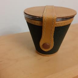 Hip Flask cups in leather case. good condition can post for additional charge