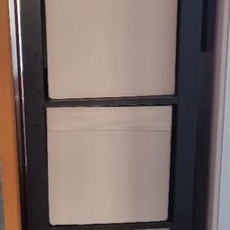 tall black ikea Kallax unit 1 x 5
with 5 cream/beige coloured Dorona boxes
collection only
£30