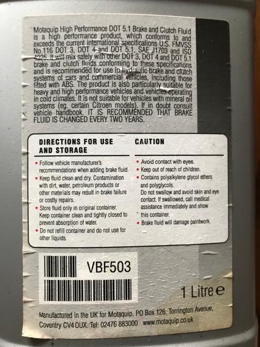 Vehicles West Midlands Sandwell - Photos for Motaquip dot5.1brake&clutch fluid