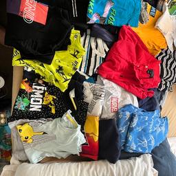A big bundle of boys clothes aged 9 to 12 years, includes: 1 pair of joggers, 1 pair of shorts with adjustable waste, 1 pair of jeans with adjustable waste, 1 jumper, 1 hoodie, 1 swim shorts, 1 polo shirt Ralph Lauren, 15 T-shirts, 3 vest tops, 3 short pjs, 2 long pjs and 1 long sleeve T-shirt. All in excellent condition some have just been washed but never worn. Needs to go ASAP. Cash on collection.