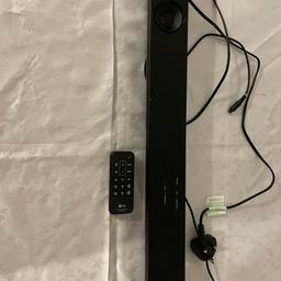 LG SoundBar, It has Bluetooth as well.
Comes with optical cable.