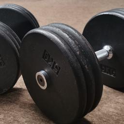 Here for sale are my 30kg dumbell set in very good condition, they are not damaged and are strong and 90% new.

Please do remember these sell for 2£ a kilo in Weight value alone

Will. Only drop if local near Ig3 area

85£ for the set