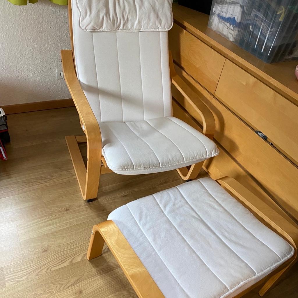 Ikea Pöang Schwingstuhl mit Hocker in 6700 Stadt Bludenz für 35,00