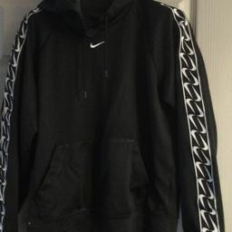 Black hoodie with design down sleeves size small .