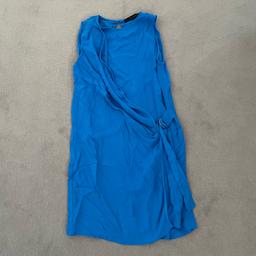 A blue dress from Zara with adjustable belt around the waist and a drape from neck to waist. 
I’m very good condition, worn 1-2 times