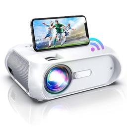 WiFi Projector Portable, Full HD 1080P Support Projector, 6500 Lumens, 9000: 1 Contrast for Movie, Gaming, iOS, Android, TV Stick, PS5, Home, Outdoor