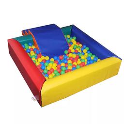Made from wipe clean durable PVC and high grade CFC-free flame retardant foam.
It is safe for use in the home, garden or children's play areas and will provide hours of fun
and entertainment for your child, as they move in and around the ball po0l.

Holds approximately 300 x 75mm multi-coloured balls, NOT included

Consists of 4 x small straight walls in red, blue, green and yellow

Available with a step and slide option at an additional cost

Easy to assemble and dismantle for convenient storage

Material:
610gsm PVC / High Density Foam

Colours:
Blue, Yellow, Green and Red

Dimensions:
Outer Square Area: 120cm x 120cm
Inner Square Play Area: 90cm x 90cm
Height: 30cm

Weight:
16kg

Marks of use but in good condition 