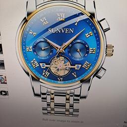 SUNVEN Men's Watches Waterproof Quartz Chronograph - Business Wristwatches Stainless Steel Sapphire Face Multi-Function Displays Luminous Hands
New in box