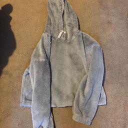 New look grey fur hoody age 14-15 years . Worn a handful of times so great condition . Collection only st Helen’s town centre .