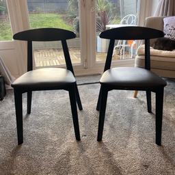 IKEA Hansola Dining Chairs. Black scandi style. No longer available in IKEA. Stylish retro design. Collection or possible local delivery Br7