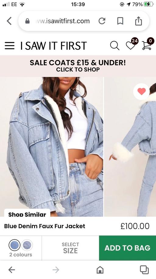 Buy & Sell Kent Medway - Kent - Photos for Denim faux fur jacket