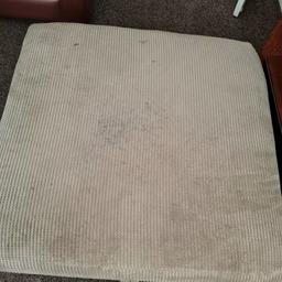 extra large pouffe footstool (storage) with caster need a bit off a clean on the top  
no rips or pulls 
very heavy need a large car van to collect it. pick up only L25 0ll 
Halewood Liverpool