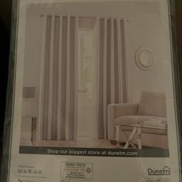 Still in packaging. Silver lined curtains from Dunelm 182cm drop