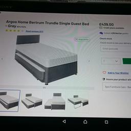 Orginally brought from Argos for £439.00. Only been used a couple of times by my granddaughter but changed her mind and had a double bed.
please read sizes as on photos or look at Argos website for more information. 
Excellent condition,  collection only from Yardley,  Birmingham.