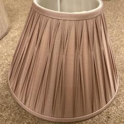 12” lamp shade by Laura Ashley. Pale pink. Tej available. Price is per shade.