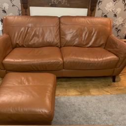 Selling a 3 Seater Sofology Sofa, tan leather and in really good condition. Collection only