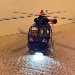 Playmobil police helicopter with ligh. in fab condition