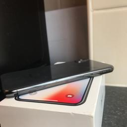 Apple iPhone X 
64gb
Unlocked to all networks
Battery health 90%
Phone has been reset to factory settings!


The phone is in immaculate condition, see pictures. It was always in a case with a screen protector.

Postage/collection available.