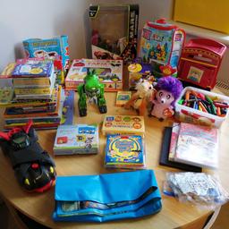Bundle of toys, games, jigsaws, books, crayons, dvds and more. Suitable for toddlers 18 month+. Free to a good home. May suit a playgroup or childminder. 

All pieces to everything are there, but boxes are battered. Books have been read and crayons used. But condition doesn't affect use. 

Collection only from a pet and smoke free home. Sandhills Estate, Leighton Buzzard

Check out my other items, essentials, clothes and toys for up to babies up to 24 months.