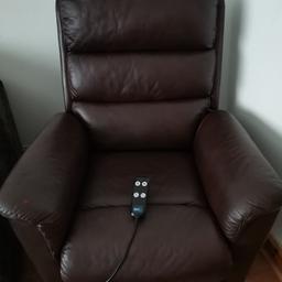 Incline chair brown leather dual motor in good condition
