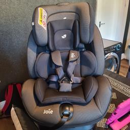 Joie stages fx car seat in ember. 
Has isofix connections although its always been used with the seal belt so the isofix is brand new. 
Newborn black insert never used.
Car seat used once or twice weekly at most. 
All in immaculate condition apart from some teeth marks where my lil.boy bit the plastic when it was taken out of car. 
Doesn't affect use at all. 
All fabrics and seat are as new comes with all the manuals and also have the box:). 

Collection only ls8. 
£80