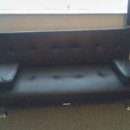 black leather sofa bed good condition collection from new farm Stourbridge