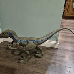 Selling my little boys 3 foot blue dinosaur from Jurassic World. its mouth opens and it can 'eat' small toys and then its stomach opens to let them back out.
Thanks for looking.