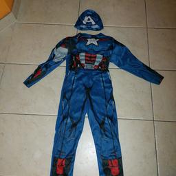 Captain America Kostüm 122/128/...
 1× im Kindergarten getragen.Mit Maske 
-Neuwertig!Versand 5,- extra